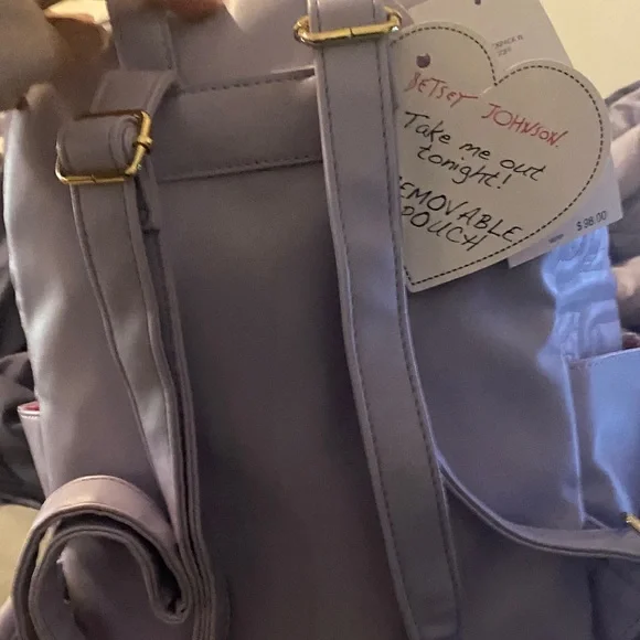 Betsey Johnson Lavender Quilted Backpack with Gold Accent display picture 2